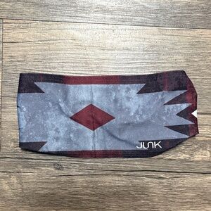 JUNK Geometric Patterned Headband - Red and Gray